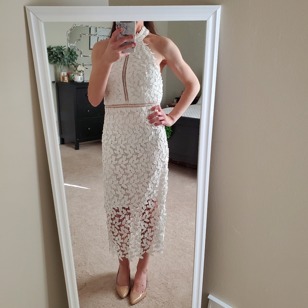 Gemma Halter Lace Sheath Dress